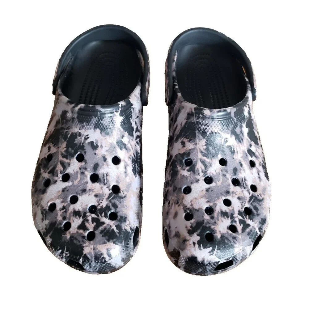 Crocs Classic Bleach Dye Slip On Mules Clogs Men's Size 12
